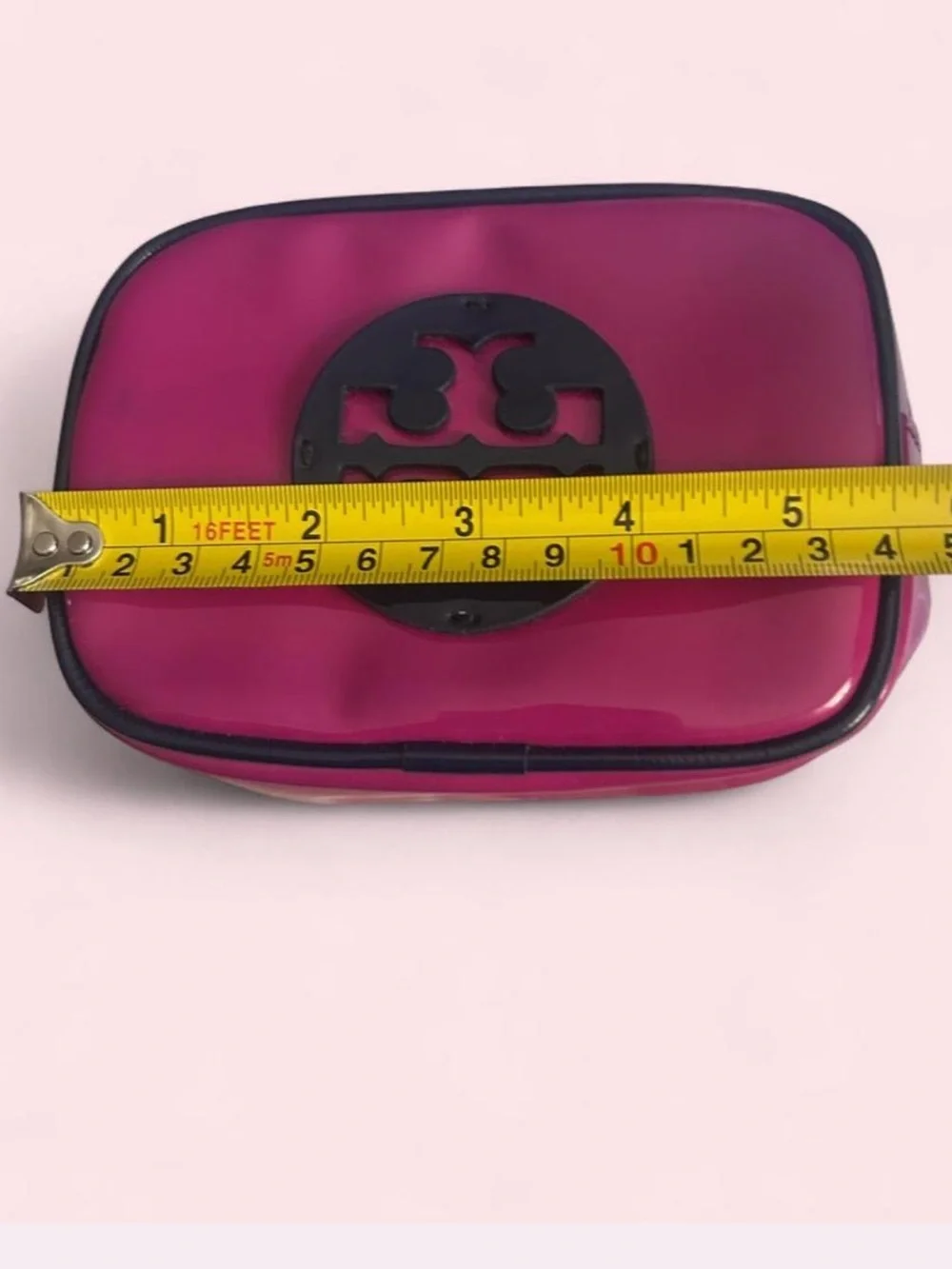 Tory Burch Pink & Navy Patent Cosmetic Case